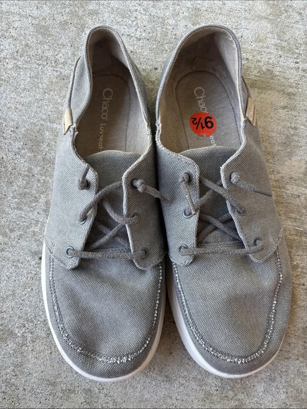Chaco Gray Canvas Lace-Up Low-Top Sneakers